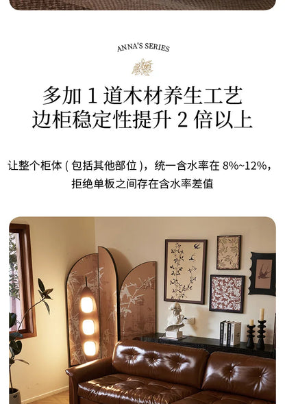 Retro coffee table light luxury high-end sense solid wood carving flower home living room minimalist 1.6 meters