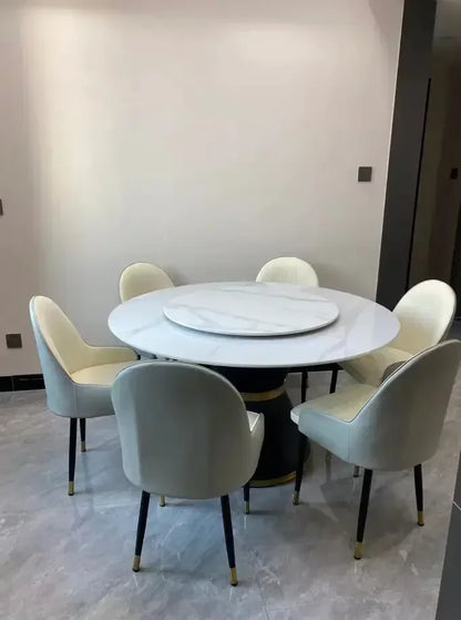 Round Sliding Table Luxury Table Stainless Steel Kitchen Islands Transparent Mesa Comedor Garden Furniture Sliding Dining Wash