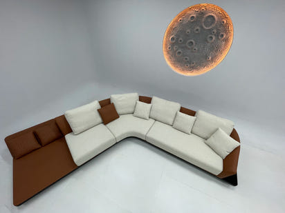 Luxury Living Room Furniture Fabric L-Shape Corner Sofa Set for Hotel Home Villa & Apartment