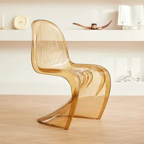 Design Minimalist Dining Chair Acrylic Kitchen Colorful Office Chair Modern Living Room Cadeira Kitchen Furniture  A1