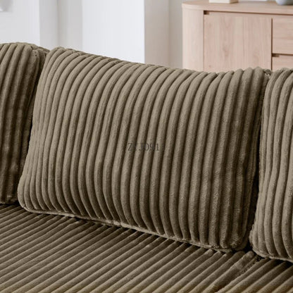 U-shaped modular sectional sofa, compressed sectional sofa, modern minimalist style corduroy sofa, living room sofa