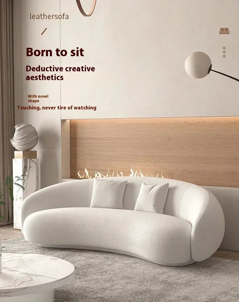 Italian Banana Sofa Minimalist Shaped Sofa Living Room Simple Modern Arc Cashew  Set Lazy Sofa Home Furniture