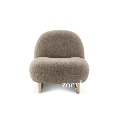 Nordic minimalist lamb wool balcony single sofa Italian living room solid wood leisure sofa