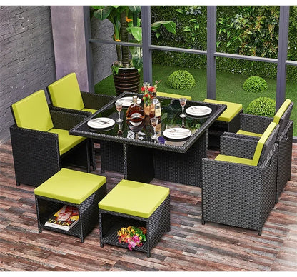 Patio Rattan Furniture Set Modern Open-air Garden Furniture Sets Waterproof and Sun-proof Armchair Leisure Outdoor Table Chairs