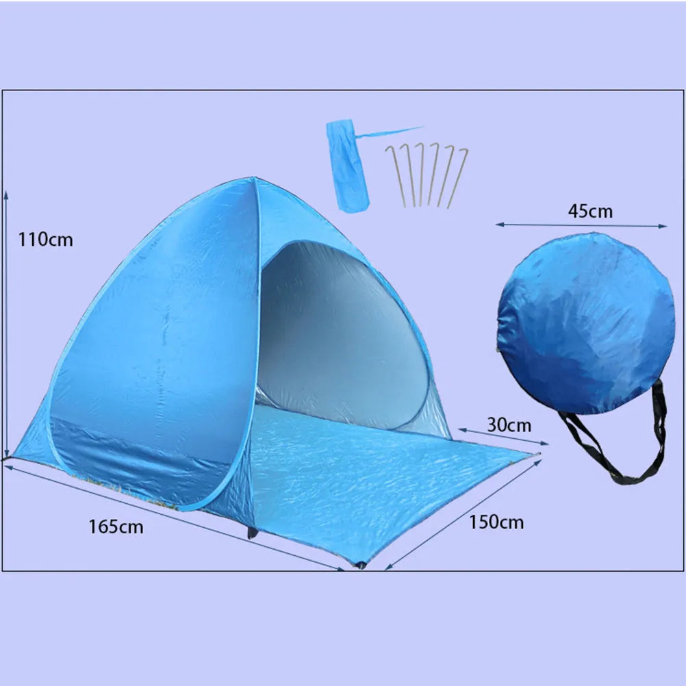 1Pcs Automatic Beach Tent Instant Pop Up Sun Shelter for Camping Fishing Hiking Picnic Outdoor Activities Lightweight Portable