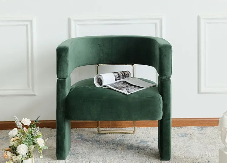 Modern simple fabric negotiation leisure sofa chair designer single  Internet celebrity  Nordic metal leisure chair
