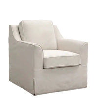 North American wabi style Japanese style white cream linen cotton and linen designer living room B & B straight