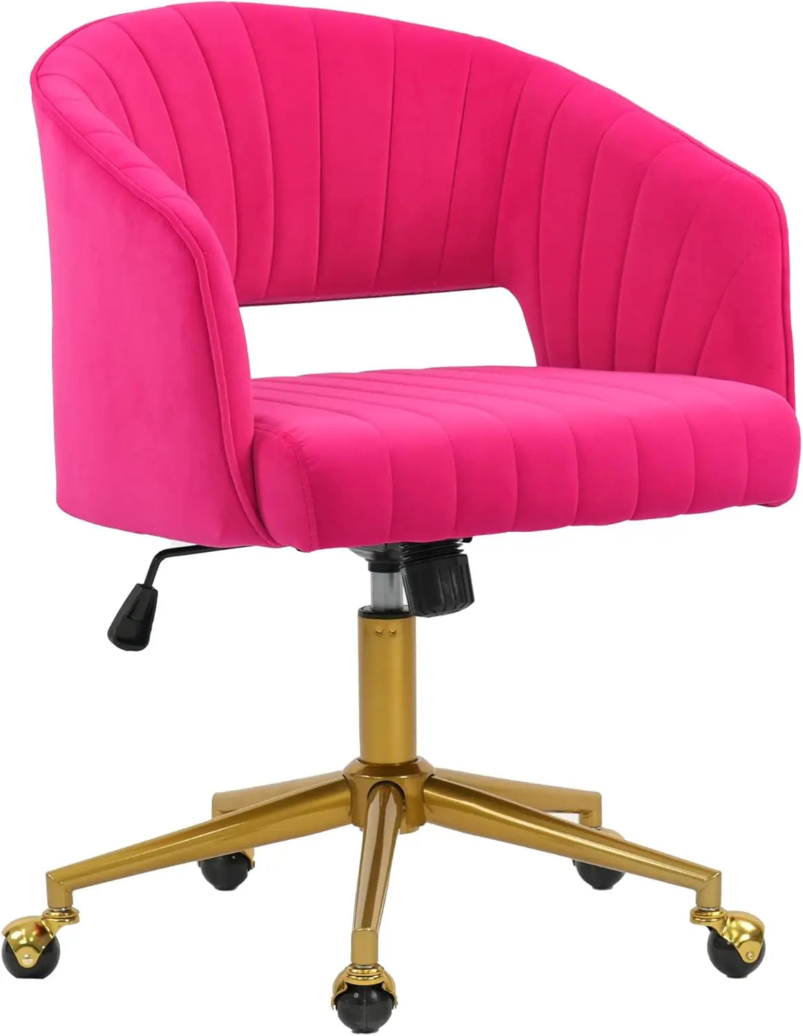 Home Office Chair Swivel Velvet Desk Chair Accent Armchair Upholstered Modern Tufted Chairs with Gold Base for Girls Women