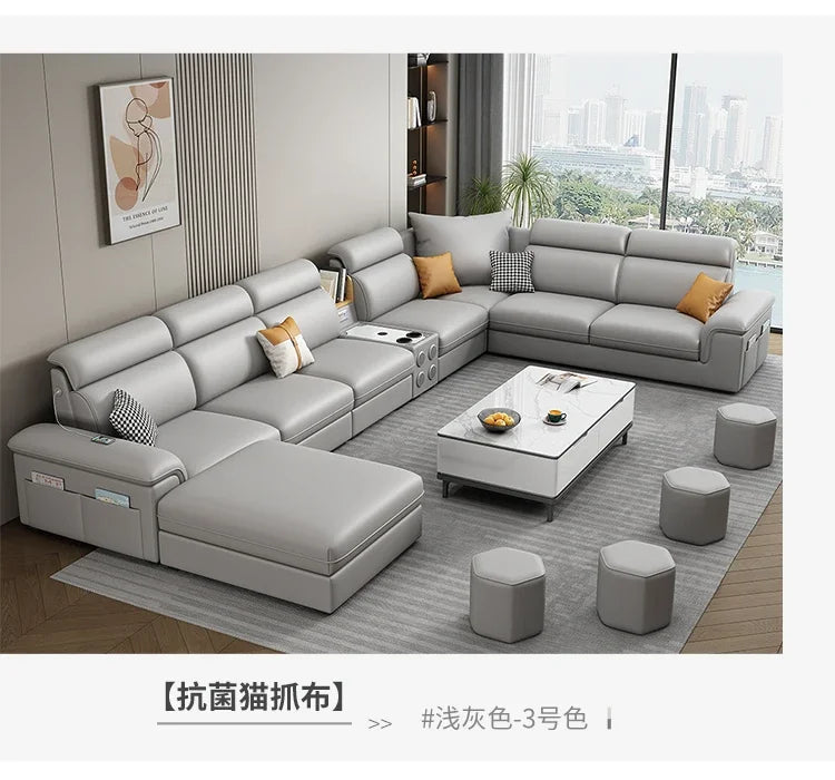 Minimalist Leather Frame Sofa Gaming Background Modular Sleeper Sofa Modern Recliner Lounge Lazy Women Divano Lounge Furniture