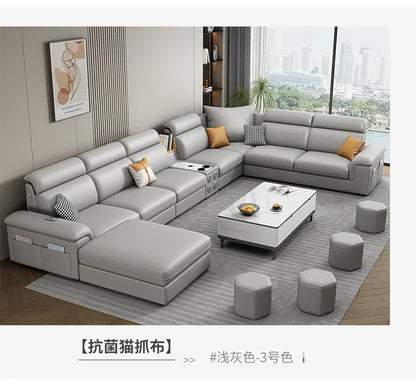 Minimalist Leather Frame Sofa Gaming Background Modular Sleeper Sofa Modern Recliner Lounge Lazy Women Divano Lounge Furniture