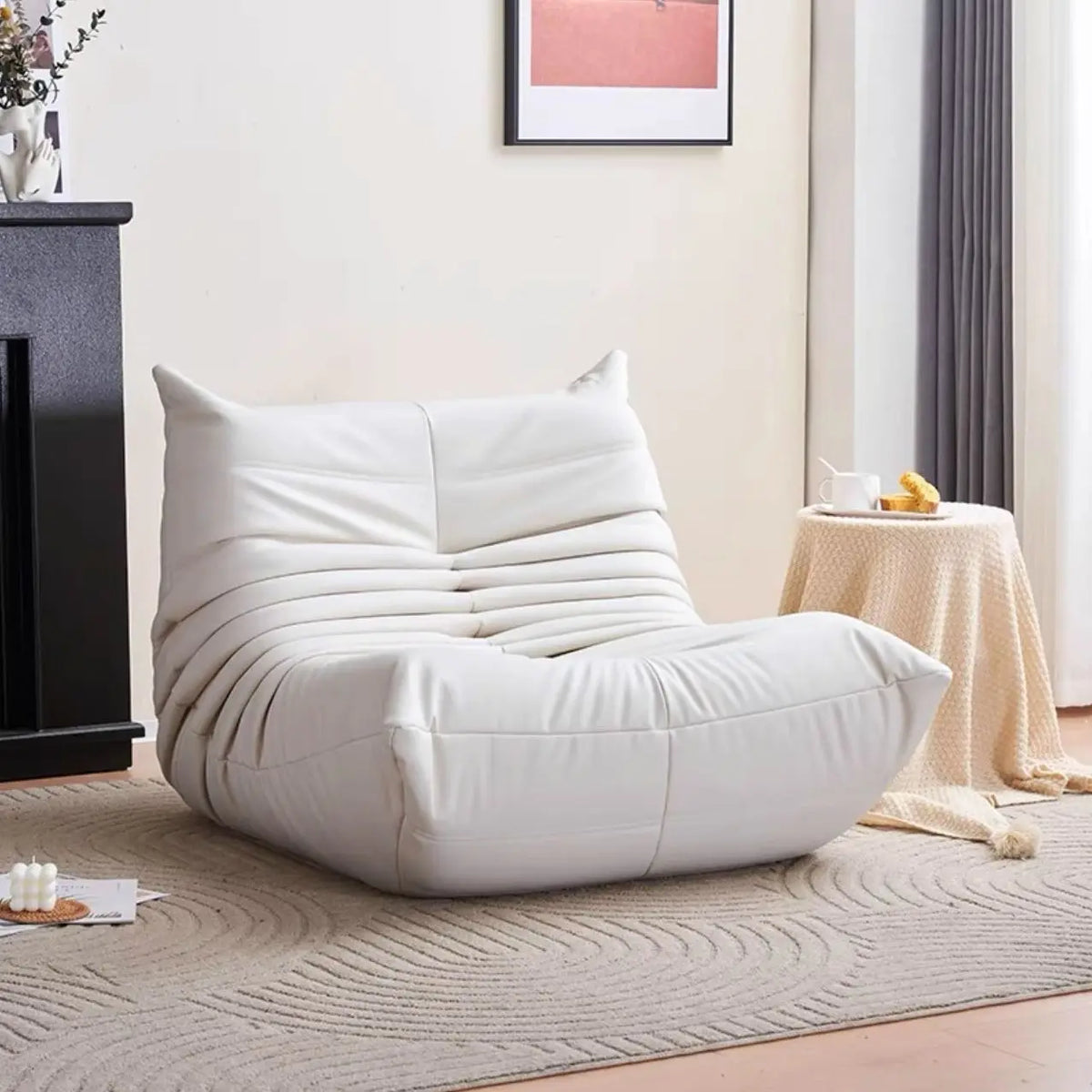 Caterpillar leather sofa togo lazy sofa can lie down and sleep modern light luxury single recliner living room sofa