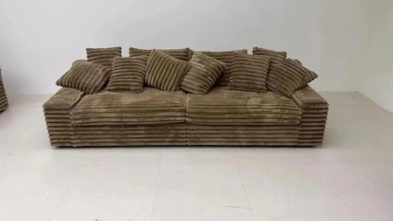 Gray Designer Vacuum Compressed Sofa Minimalist Corduroy Lounge Vacuum Compressed Sofa Nordic Couch Wohnzimmer Furniture Home