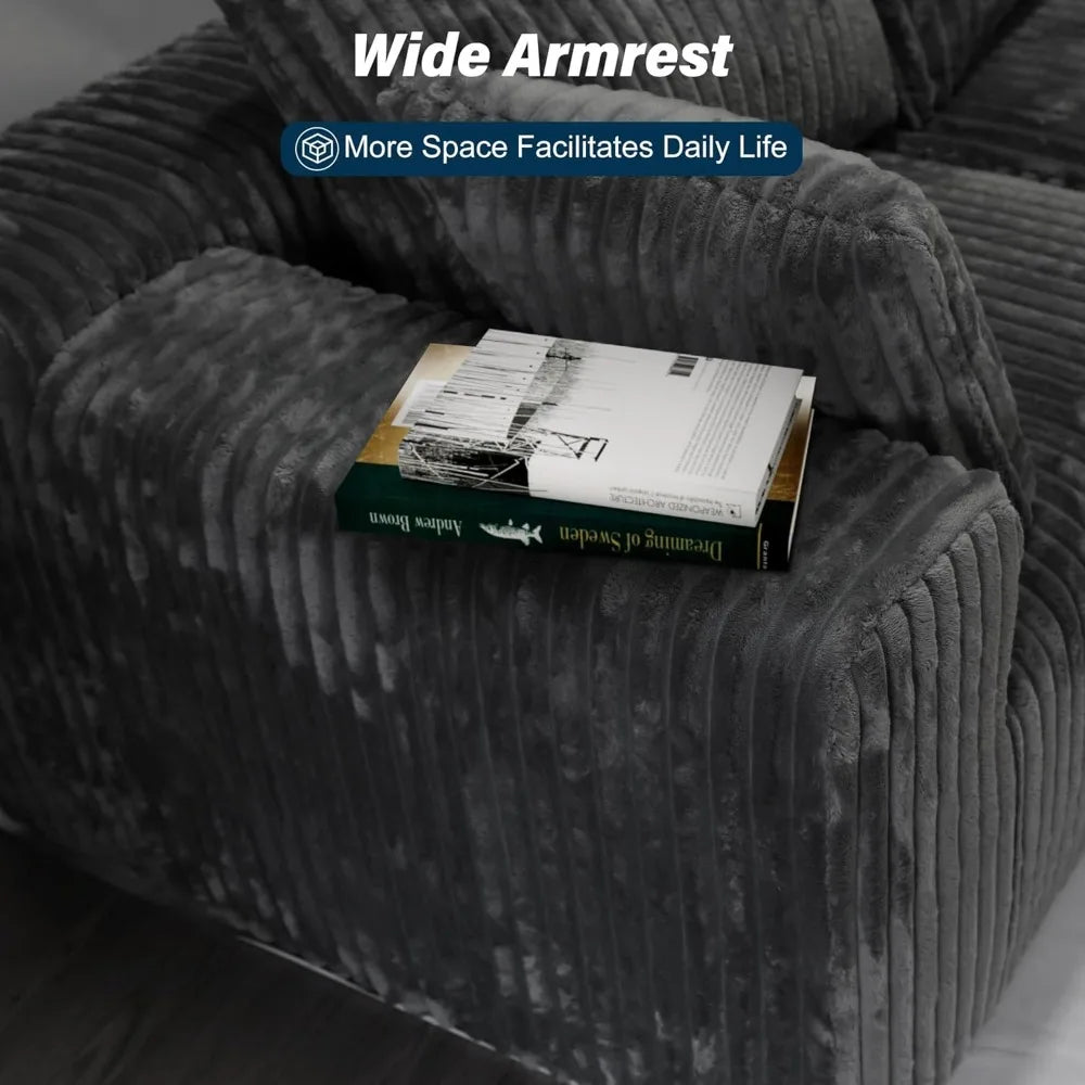 3 Seater L Shaped Sofa with Deep Seat, 101