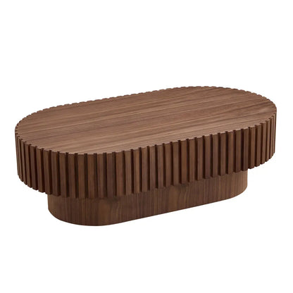 Modern Brown Woven Rattan Coffee Table Oval Shaped Living Room Side Table Home Decor Furniture