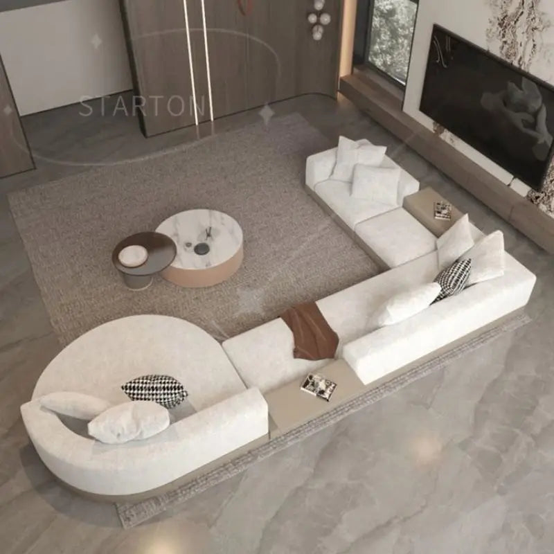 Best Seller Modern Foam Sponge Filling Timber Frame Fabric L Shaped Sofa for Living Room