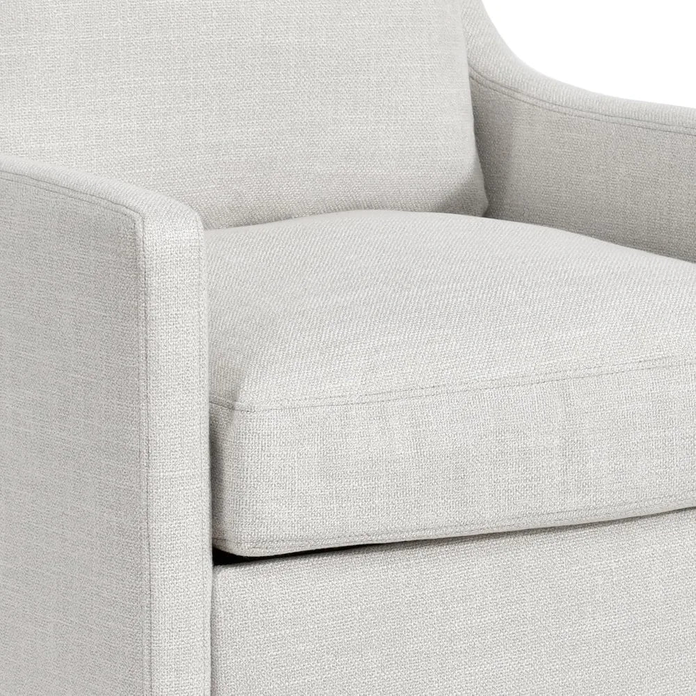 Upholstered Dining Chair with Casters,Linen Armchair for Living Room,Side Deskchair with 4 Casters,Modern Accent Armchair