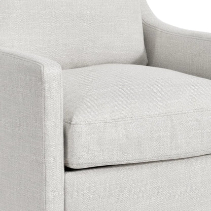 Upholstered Dining Chair with Casters,Linen Armchair for Living Room,Side Deskchair with 4 Casters,Modern Accent Armchair