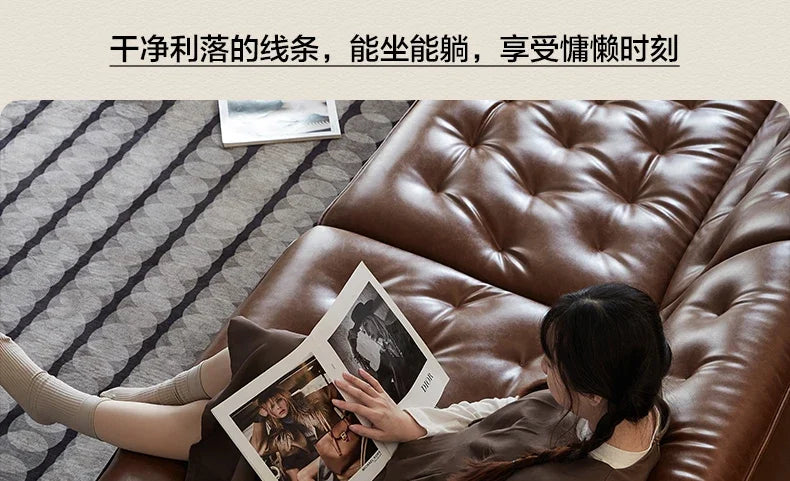 The original bean bag sofa, American retro style, oil wax leather, large sitting, deep, second-hand, first-hand leather, cowhide