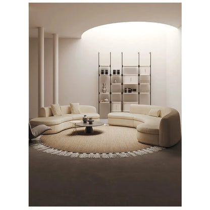 Curved sofa living room, light luxury, modern Internet celebrity hotel, beauty salon, lobby lounge area, reception of guests