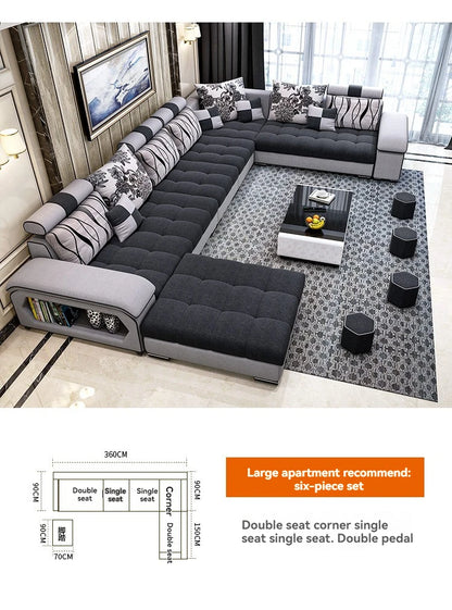 Sectional Couches for Living Room with Smart Bluetooth Speaker Charging Sectional Sofa Set with Chaise L-Shape Sectional Couch