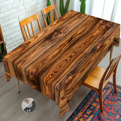1 Piece of Retro Country Farmhouse Style Printed Tablecloth, Wooden Pattern Design, Suitable for Camping Style Picnic