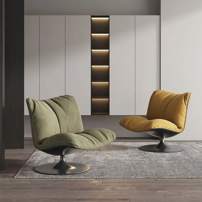 Suede single lounge chair living room bedroom designer minimalist swivel  modern light luxury lazy sofa