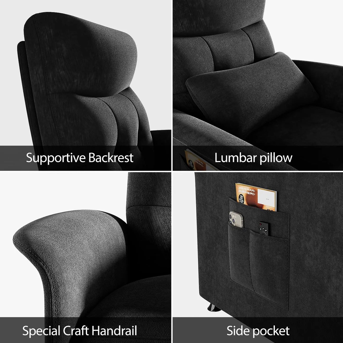 Power Recliner Chair for Adults with Heated & Massage, Lazy Boy Electric Reclining Chair Sofa, Adjustable Single, Customized