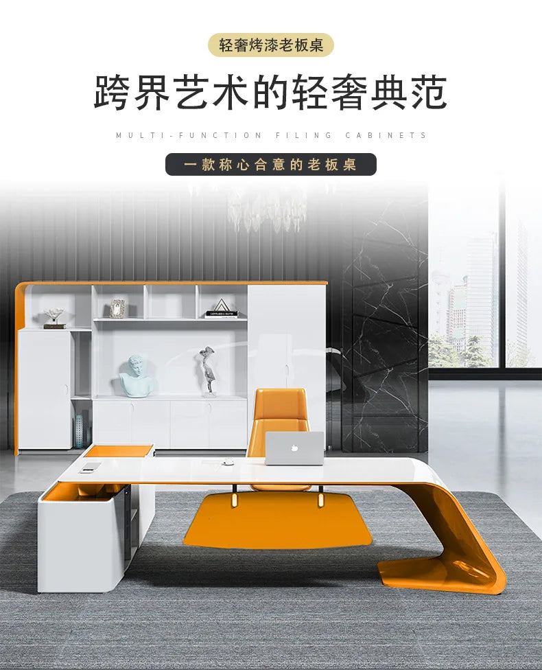 Minimalist Atmosphere Office Desk Computer High Single Fashionable Office Desk Irregular Office Furniture Der Schreibtisch XYOD