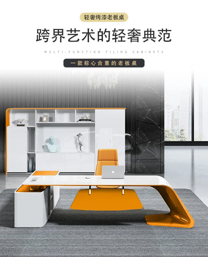 Minimalist Atmosphere Office Desk Computer High Single Fashionable Office Desk Irregular Office Furniture Der Schreibtisch XYOD