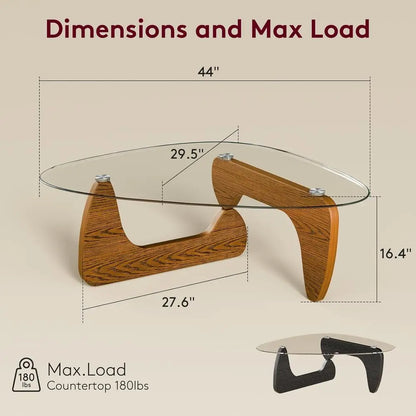 Modern Glass Coffee Table for Living Room mid Century Small Coffee Table Stylish Coffee Tables, Suitable for Bedroom Living Room