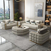 Modern Luxury Couch Living Room Sofa Furniture Set Sectional Top Genuine Leather Sofa