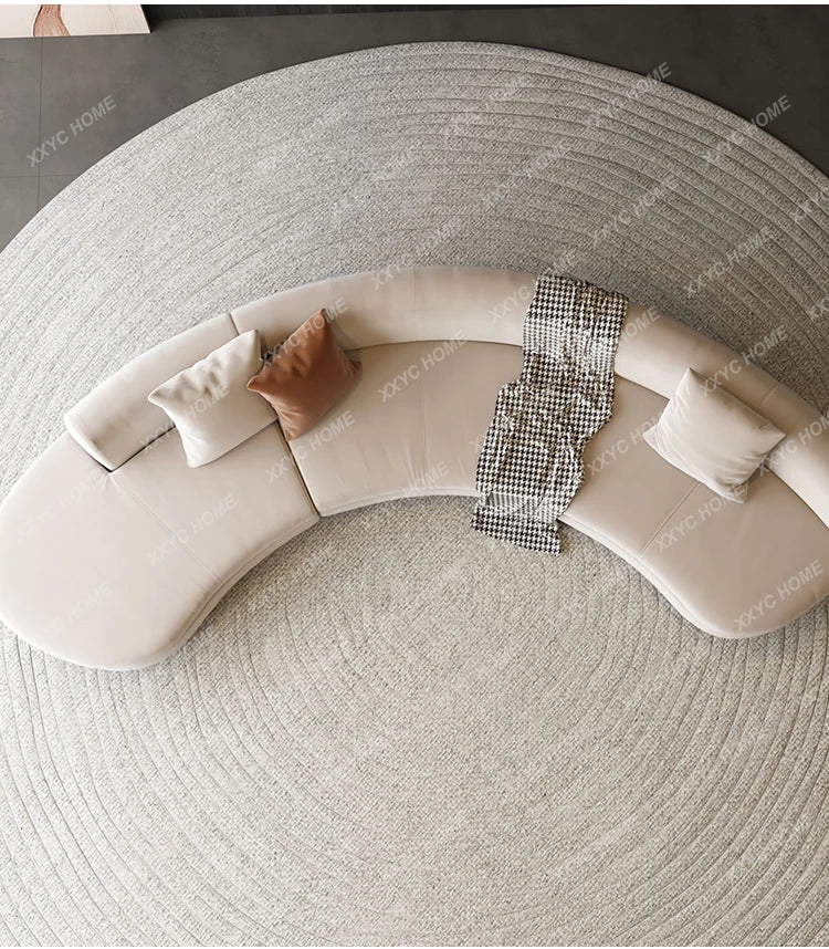 A Light luxury reception, curved sofa, clubhouse rest reception