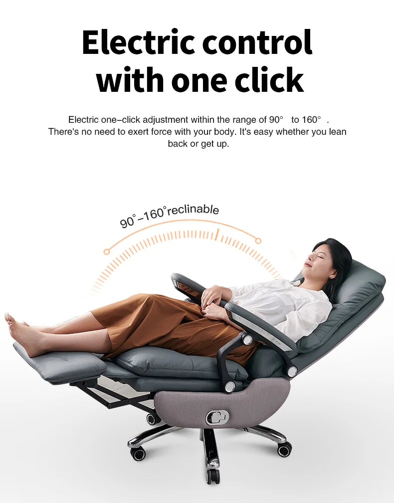 Modern Home Office Executive Chair with Linkage Armrests Relaxation Function Comfortable Workstation Chair