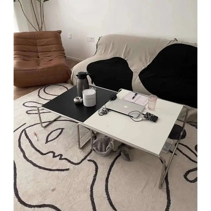 Bauhaus Stainless Steel Medieval Personality Black and White Rectangular Side Several Combination Home Living Room Coffee Table
