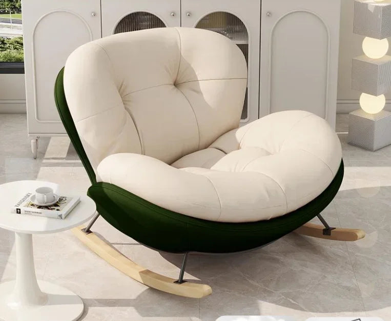 Cozy Snail Wooden Rocking Chair for Balcony and Living Room Lazy Large Rocking Sofa Chair for Leisure Time in Living Room