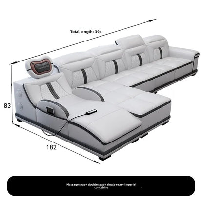Electric Recliner Sofa with Massage Function Modern Minimalist Sectional Sofa for Large Living Room Smart Multi Functional Couch
