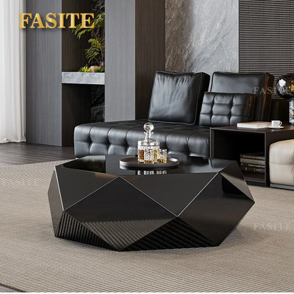 Fashion Italian minimalist gold diamond coffee table designer high-end small apartment modern