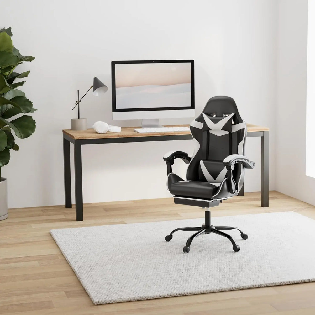 Racing Style Gaming Chair Swivel Recliner Adjustable Height Ergonomic Office Computer Chair Red Black