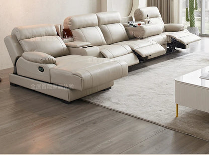 Aesthetic White Living Room Sofas Sleeping Real Leather Lazy Lounge Sofa Luxury Modern Soft Couch Wohnzimmer Furniture For Home