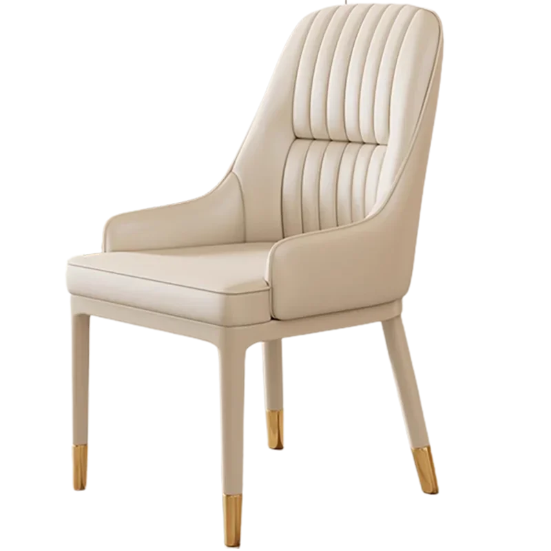 Modern Faux Dining Chairs Kitchen Metal Leather Nordic Home Dining Chairs Luxury European Chaises Salle Manger Furnitures