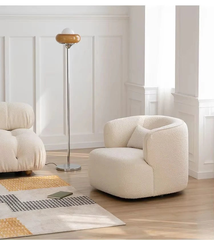 Modern Nordic Single Person Leisure Lazy Sofa Light Luxury Fabric Armrest Accent Chair for Home Furniture for Living Room