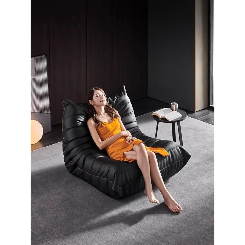Caterpillar Floor Sofa Lazy Chair Single Seat High Density Foam Recliner Modern Lounge Couch for Bedroom Living Room Balcony