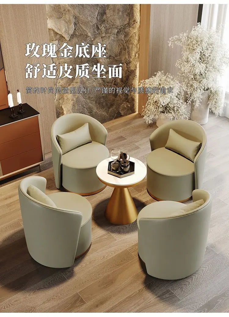 Custom.Light Luxury Modern Single Sofa Chair Hotel Sales Office Reception Beauty Salon Balcony Leisure Negotiation Table and