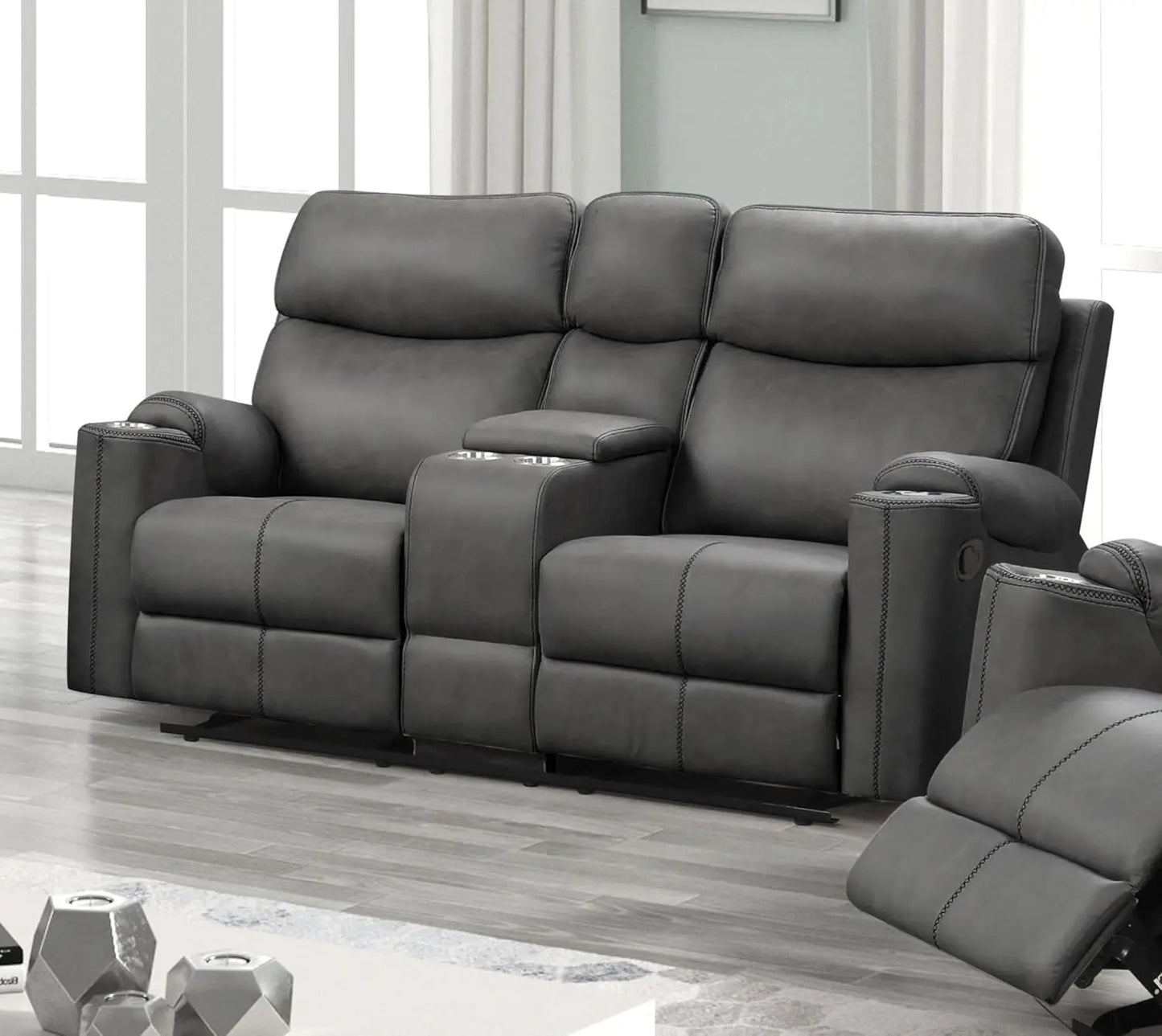 taupe microfiber reclining sofa and couch set for living room 8007