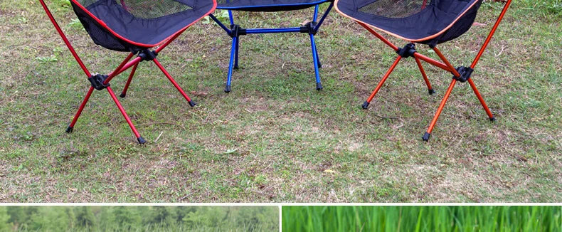 Ultra-Light Aluminum Alloy Folding Chair - Portable Outdoor Camping Fishing Beach Picnic Hiking BBQ Comfort Backrest Chair