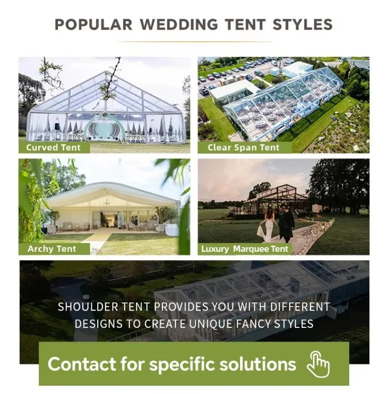 Aluminum White PVC Wedding Party Tent, Inner Ceiling Liner, Anniversary Outdoor Marquee for 500‑Person Banquet,Event Gathering