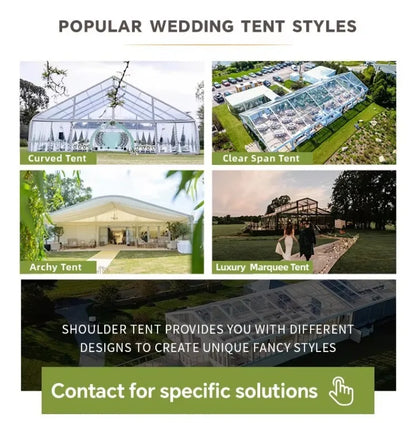 Aluminum White PVC Wedding Party Tent, Inner Ceiling Liner, Anniversary Outdoor Marquee for 500‑Person Banquet,Event Gathering