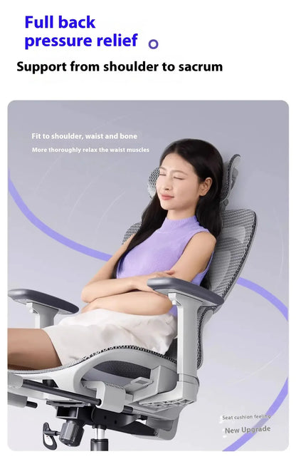 Ergonomic Office Chair with Lumbar Support Adjustable 3D Armrests Recline Tilt Function Mesh Seat for Home Office