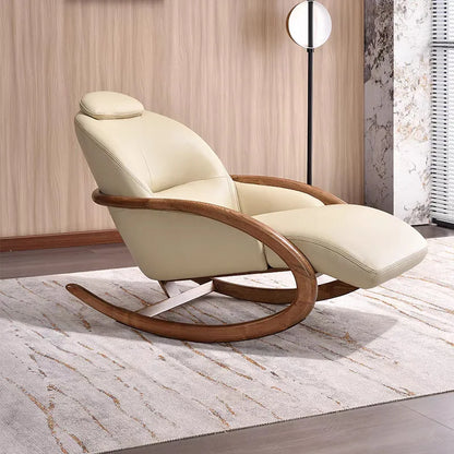 New Chinese solid wood leisure rocking chair designer living room balcony single recliner home lounge sofa for relaxation