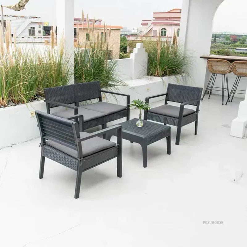 Nordic Household Garden Furniture Sets Villa Terrace Patio Furniture Outdoor Set Home Leisure Lazy Outdoor Table and Chairs Set